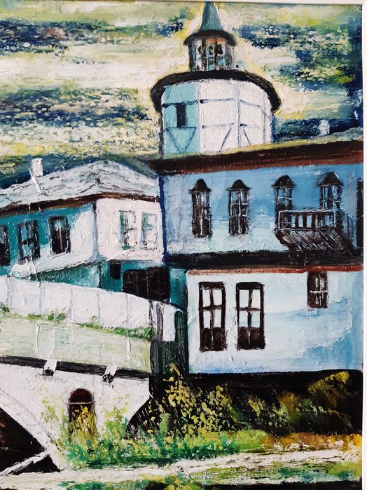 Стара картина "Трявна" 1972г Тодор Калпакчиев