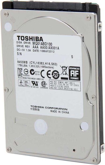 Hard Disk Laptop 1TB Toshiba MQ01ABD100 2.5'' SATA 5400RPM HDD intern