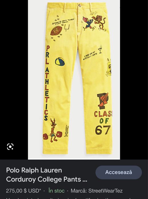 Pantaloni Polo Ralph Lauren 30 corduroy.dsquared,hugo boss,evisu,vans