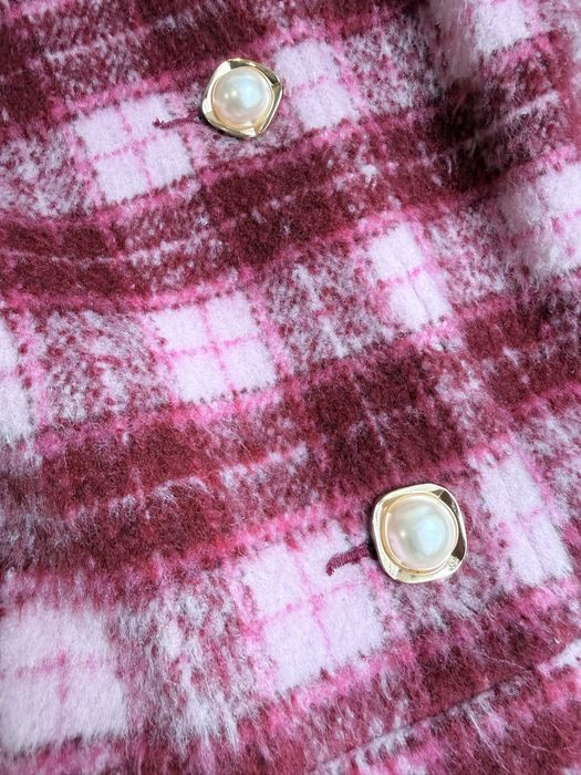 Дамско палто в розово каре