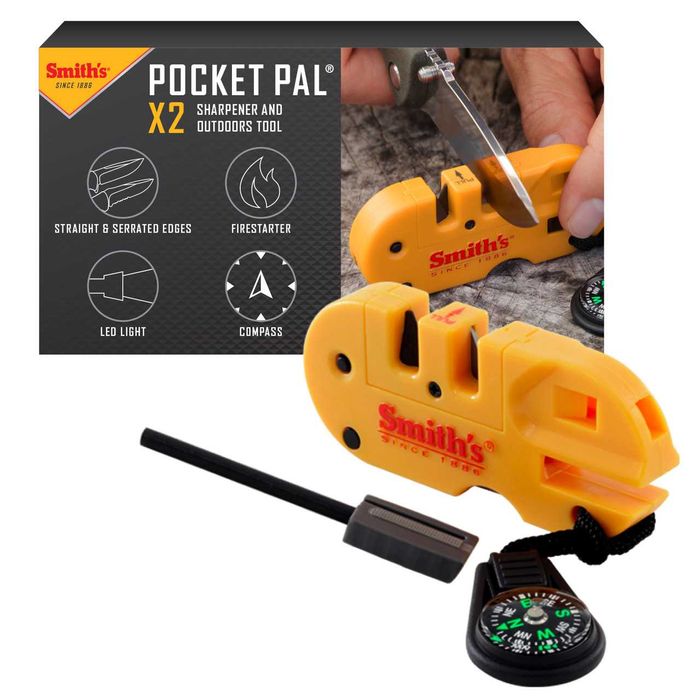 Средство за оцеляване с 6 функции Smith'sUSA точило, огниво, фенер идр