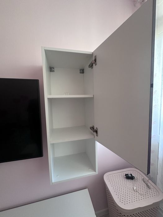 Секция / Мебели за дневна, бял/лилав, предна част MDF