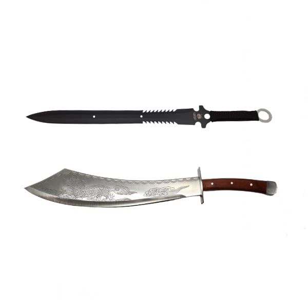 Set maceta si sabie de vanatoare, 64 cm , cutit de aruncat inclus