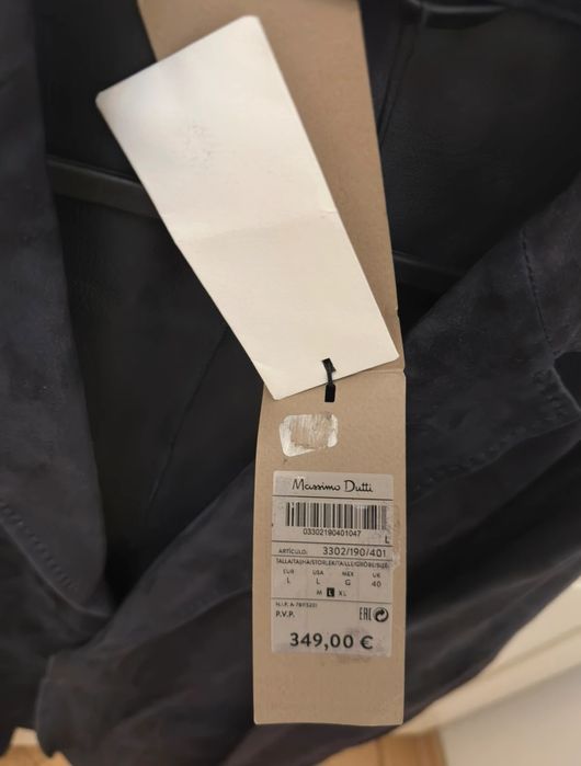 Sacou Massimo Dutti Piele Naturala Intoarsa Suede L 40