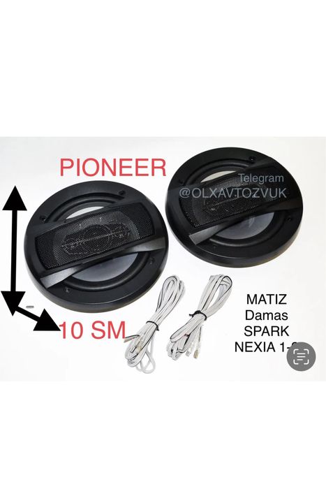 Pioneer 10см размер 2та калонки пишали spark nexia matiz damas