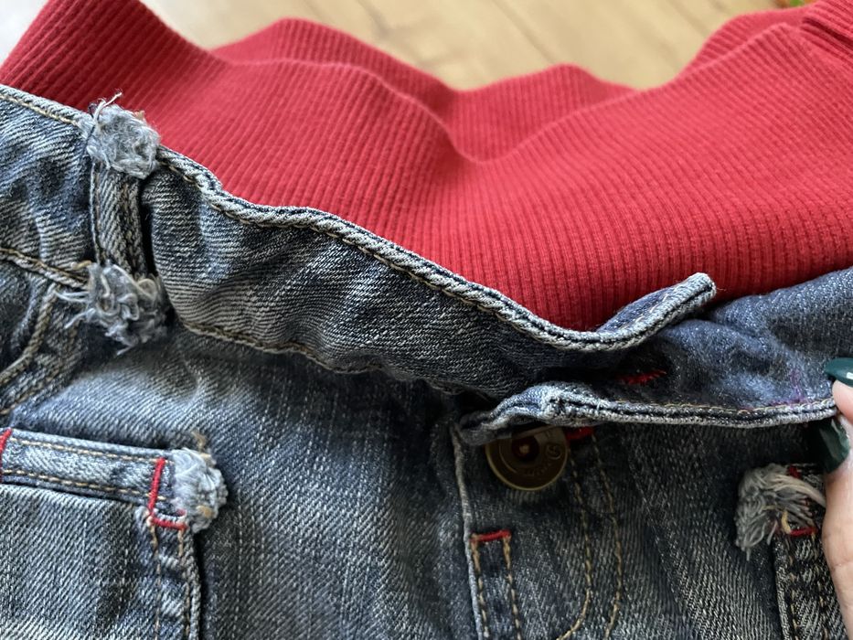 Къси дънки с еластичен колан, размер EUR 36