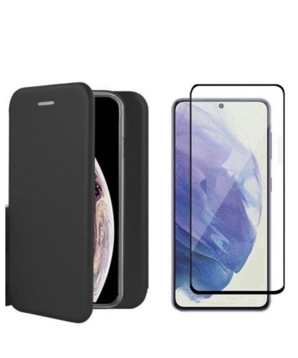 Husa Flip Case Piele Eco +Folie Sticla Samsung A14/A15/A34/A54/A16/A36/A37/A57