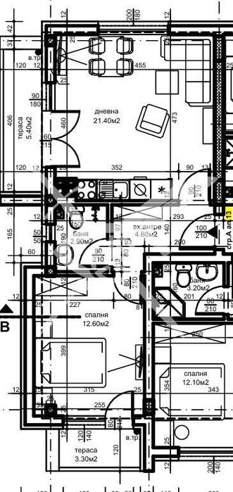 Двустаен апартамент Христо Смирненски