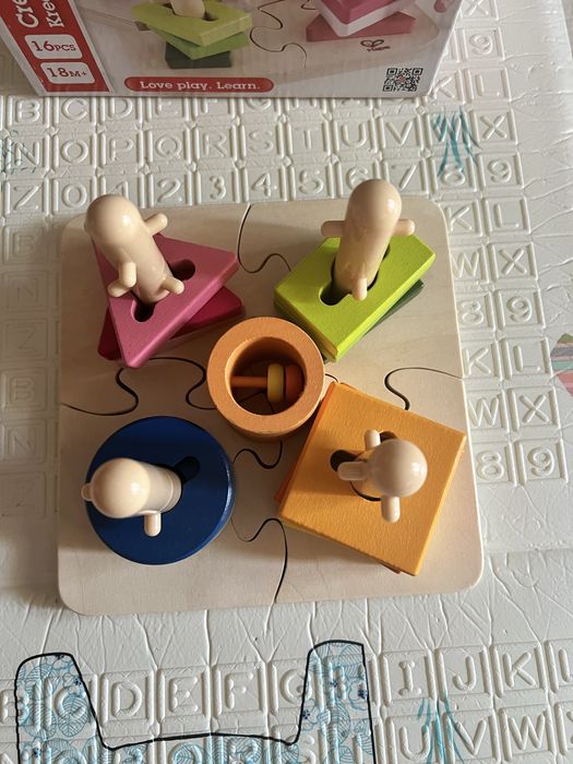 Образователен Дървен пъзел/низанка