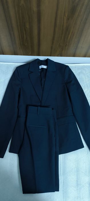 Costum damă albastru Mango (sacou și pantaloni) mărimea XS - purtat o dată