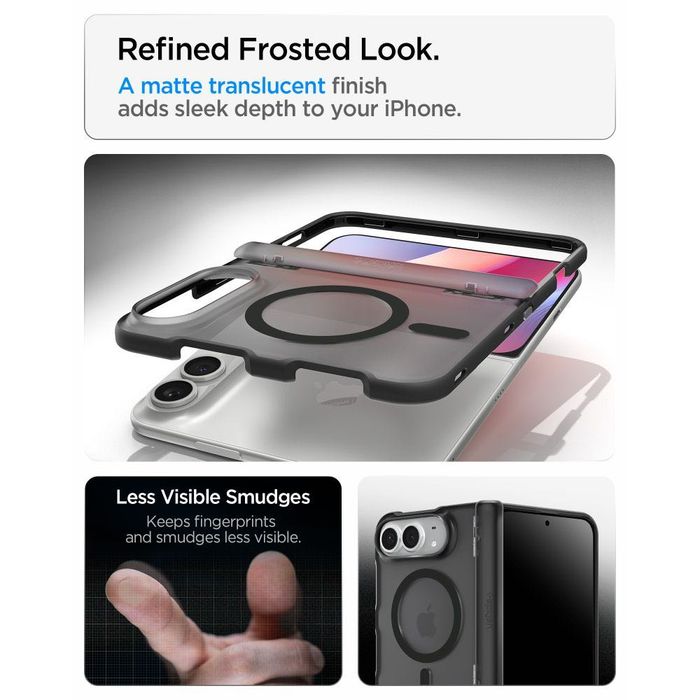 Прозрачен Магнитен Калъф със Защита на Пантата и MagSafe Spigen Ultra Hybrid Pro за iPhone Duo – Frost Black