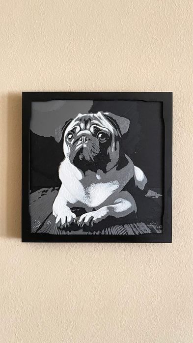 Релефна картина портрет на куче