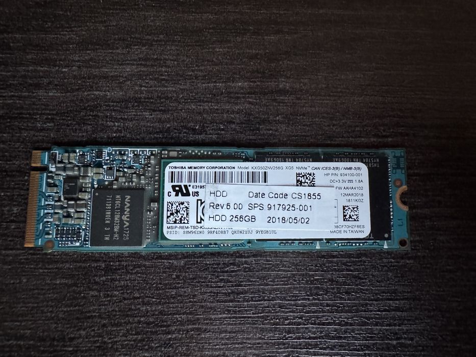Toshiba SSD 256GB NVMe