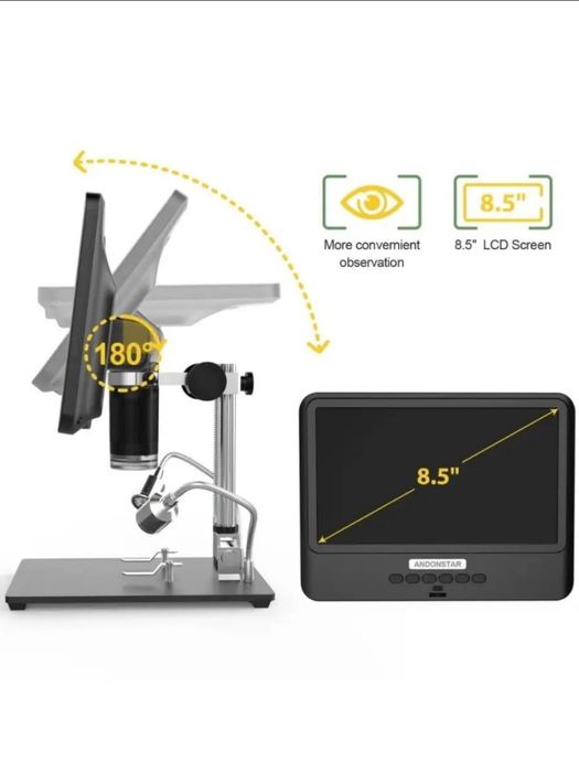 Цифровой микроскоп с экраном 8,5 дюйма FHD 1920x1080