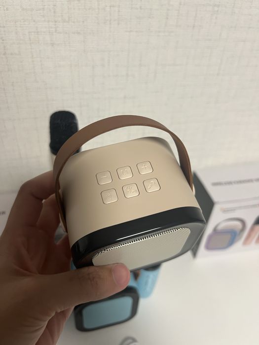 Караоке колонка с два микрофона, LED светлини и Bluetooth