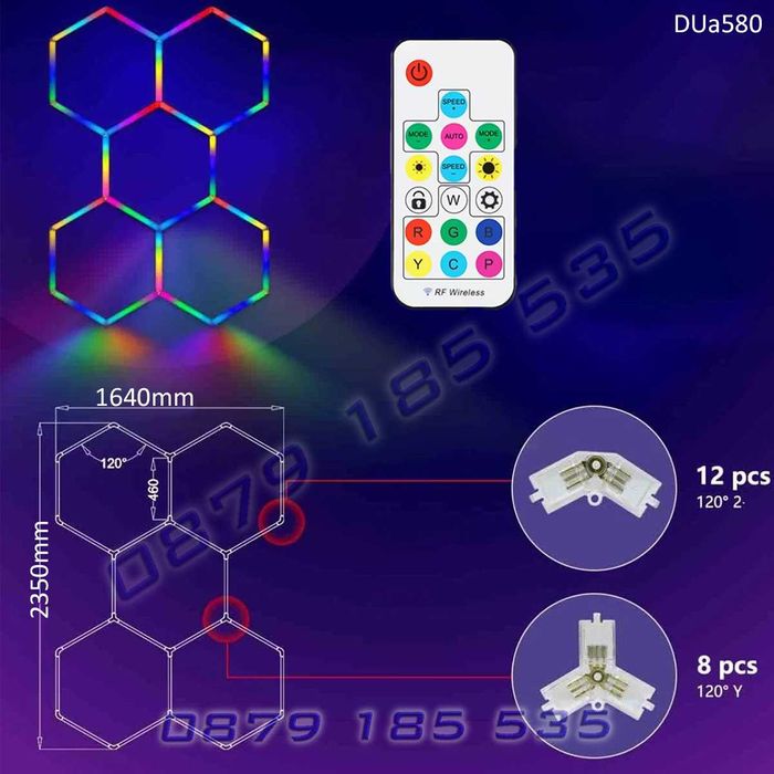 RGB LED осветление Пчелна пита таван гараж работилниц сервиз лампа лед