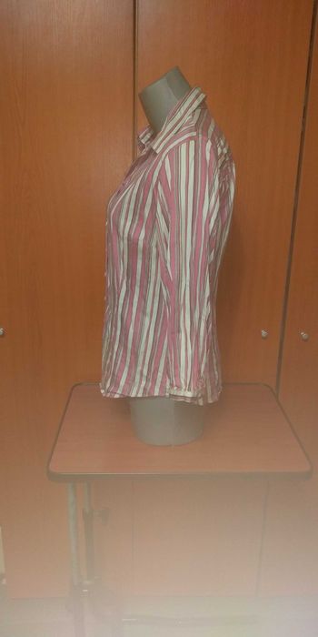 Bluza/Camasa VANHEUSEN ,cu dungi alb-roz , maneci 3/4 , UK