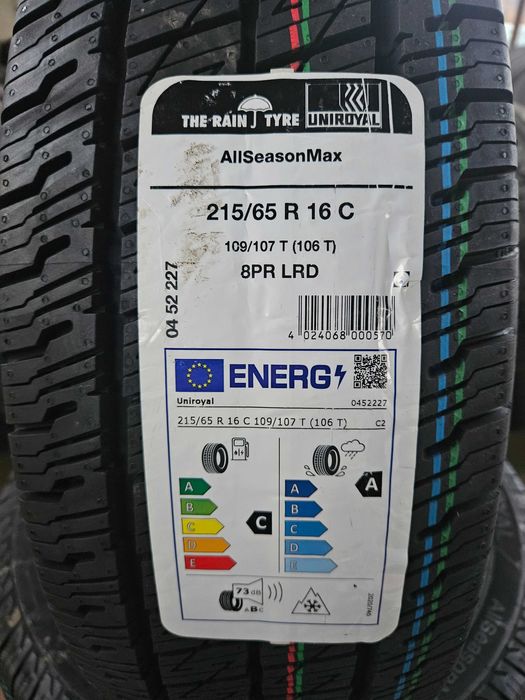 4 Нови бусови гуми 215/65 R16C Uniroyal AllSeasonMax 109T 8PR DOT4024
