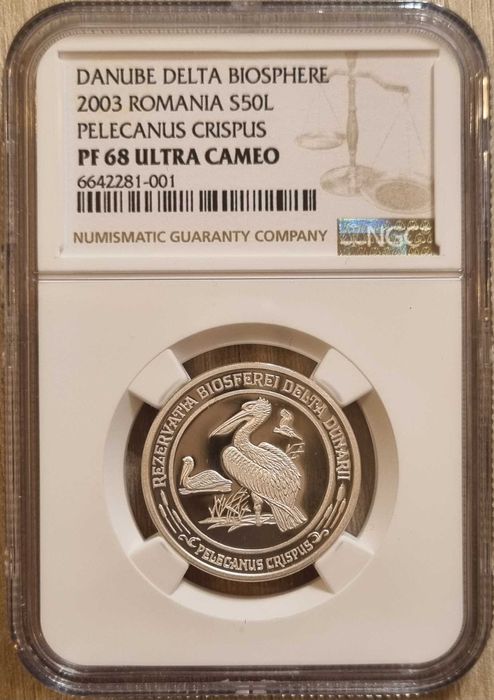 Set 3 monede argint BNR Delta Dunarii, gradate NGC PF 68 UC