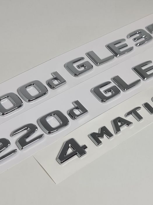 Pachet-Set-Motorizare-Scris-Spate-Haion-Mercedes+Emblema-4Matic-Crom-Negru-C220d-E200d-E220d-GLC220d-CLS350d-CLS400d-E300d-GLE350d-GLE400d-S500-S580e