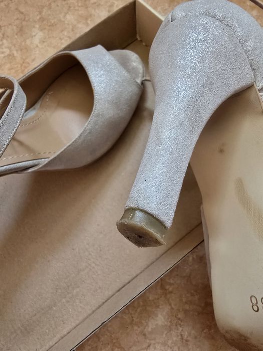 Pantofi toc 8 cm piele naturala 38