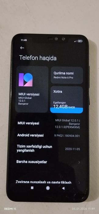 Телефон Redmo not 6 pro