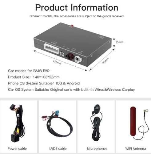 Безжичен Apple Carplay /Android Auto за BMW с NBT EVO(ID5/ID6) система, Mini Cooper 2016-2020г.