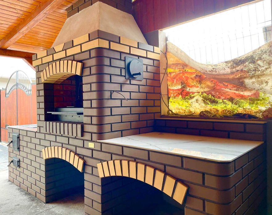 Cărămidă aparenta maro de zidărie - fațade, garduri, zidării aparente