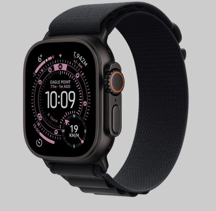 Apple Watch Ultra 3, GPS + Cellular, 49mm, Black Titanium Case, Black Alpine Loop - Large
