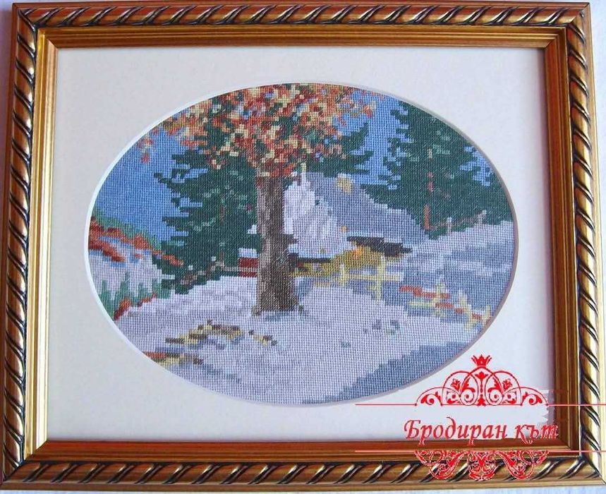 Ръчно бродирани гоблени с рамки
