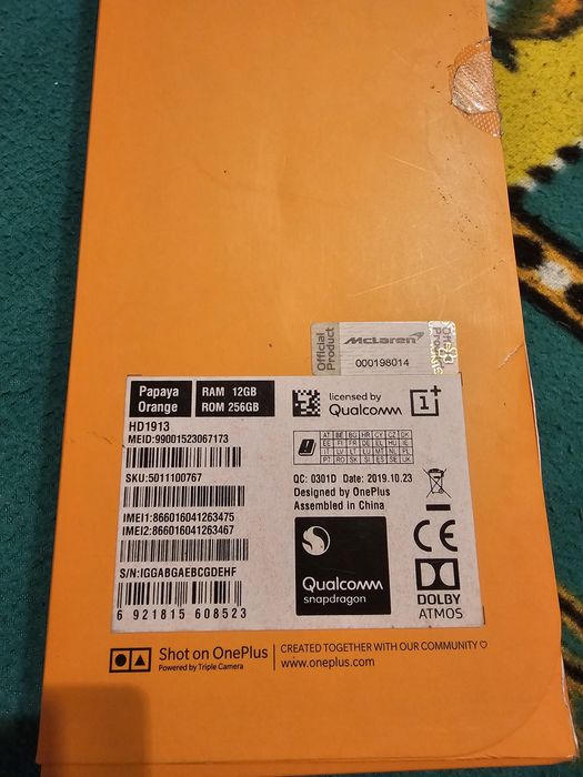 One plus 7 t pro McLaren edition