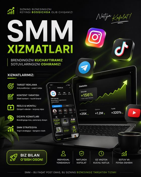 smmchik xizmati o’z biznesingiz reklamasini bizga topshiring
