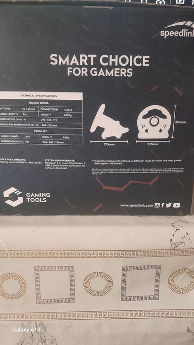 Продам Игровой руль Speedlink с педалями
