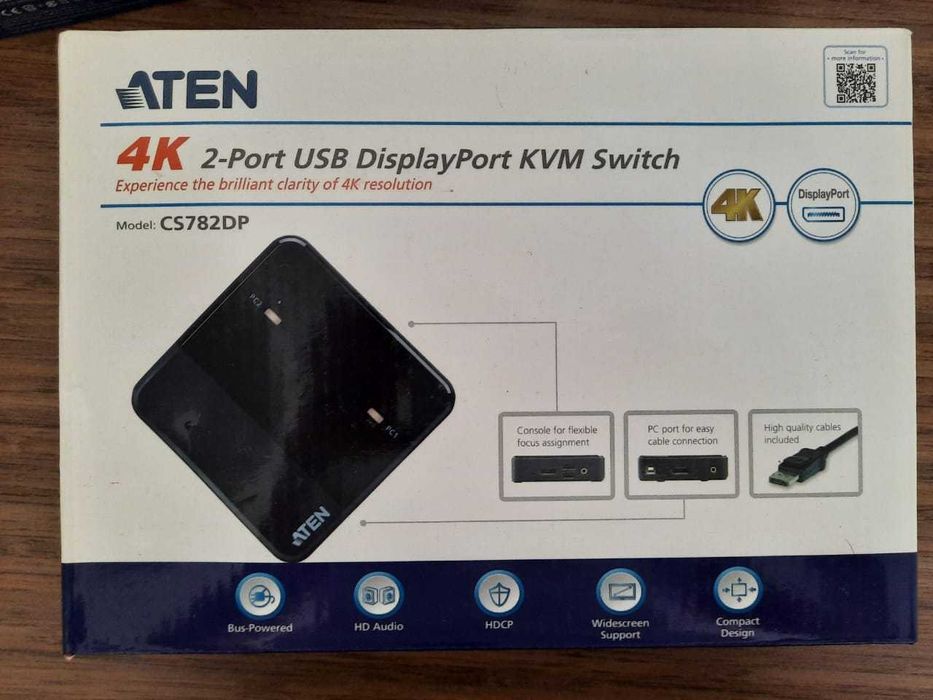 2-портовый USB DisplayPort/Audio KVM-переключатель