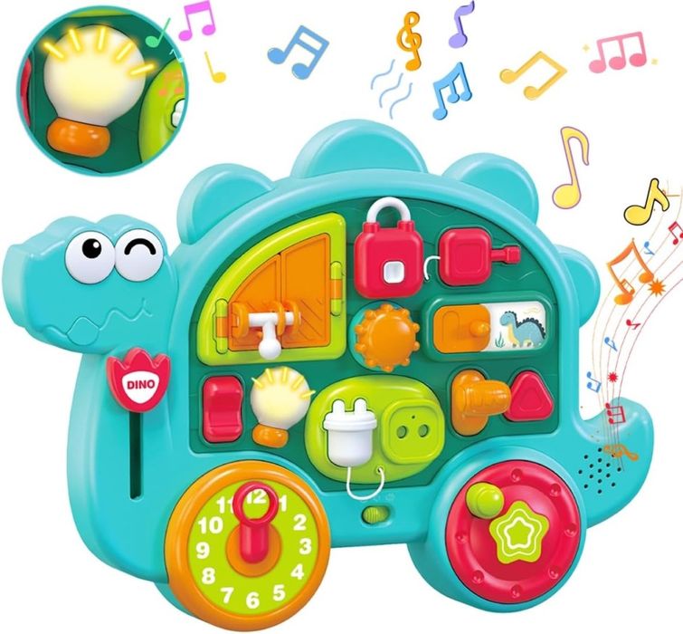 Динозавърче, дъска бизиборд, монтесори, музика и светлина