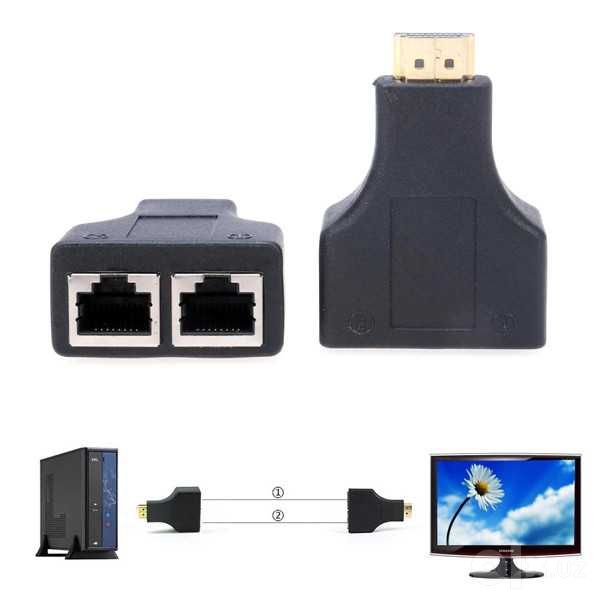 Удлинитель HDMI (30-100м) по витой паре RJ45 Cat 5e/6/7
