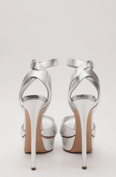 Sandale piele Casadei argintii