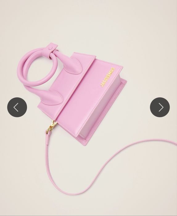 JACQUEMUS Le Chiquito Noeud Light Pink  оригинална нова чанта с етикет