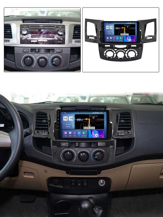 Navigatie Android 14 TOYOTA HILUX 2004-2014 1/8 Gb Waze CarPlay CAMERA