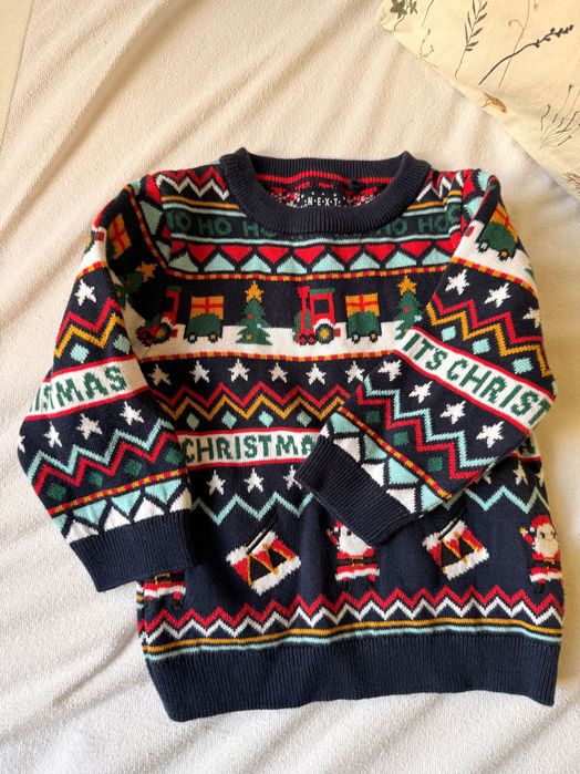 Бебешки коледен пуловер Next 9-12 мес