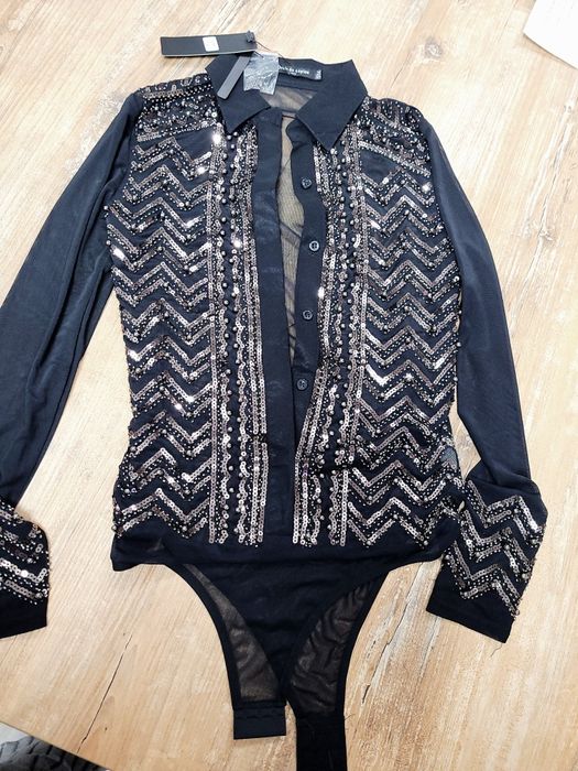 Дамско боди с пайети