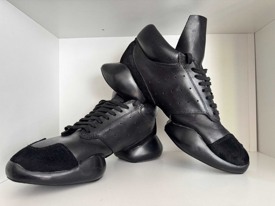 Rick Owens x Adidas SS14 "Vicious" RO Runner (STYLE) – Piele Naturală Neagră – Mărimea 44-45 – Ocazie unică, preț redus – 250 RON