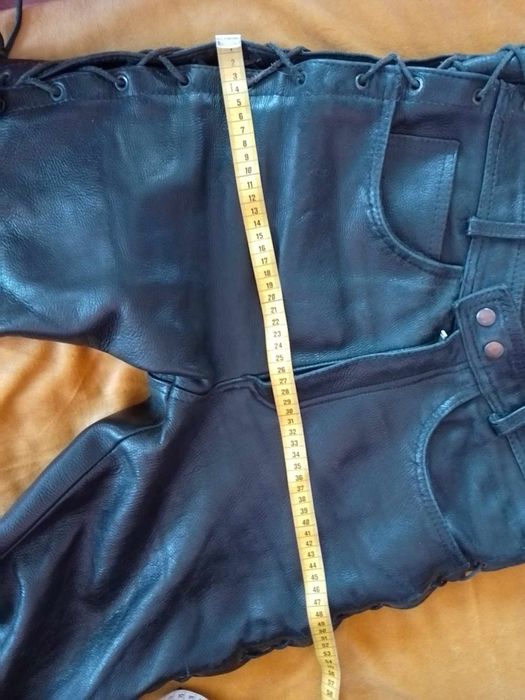 Черен мото панталон ,мъжки панталон, гащеризон от ек