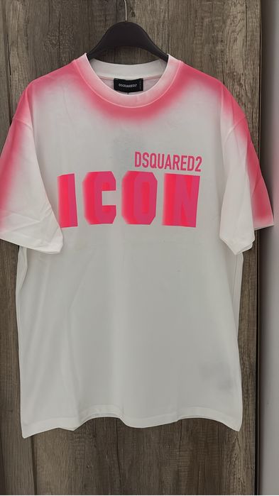 Tricou alb barbati dsquared2