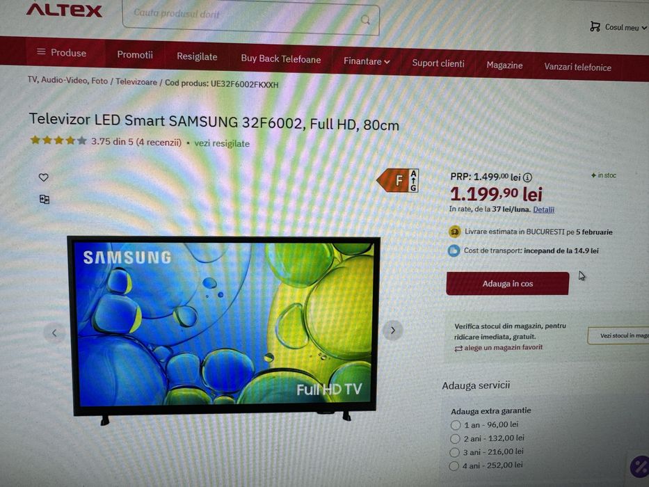 Televizor LED Smart SAMSUNG 32F6002, Full HD, 80cm ca nou