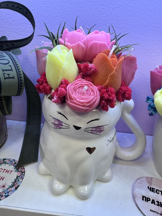 Ароматни свещи / подаръчета за гости / букети/ цветя