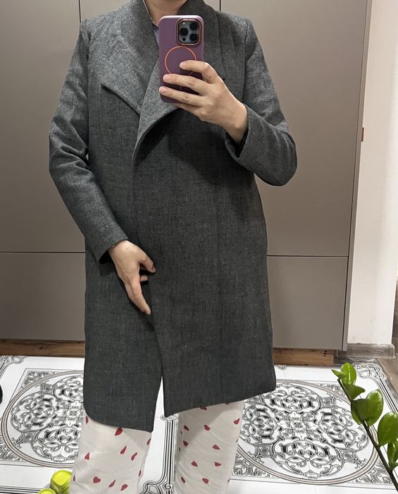 Пальто серый размер 38