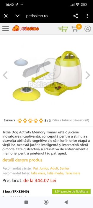 Jucărie interactivă câini