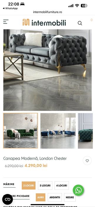 Canapea London Chester