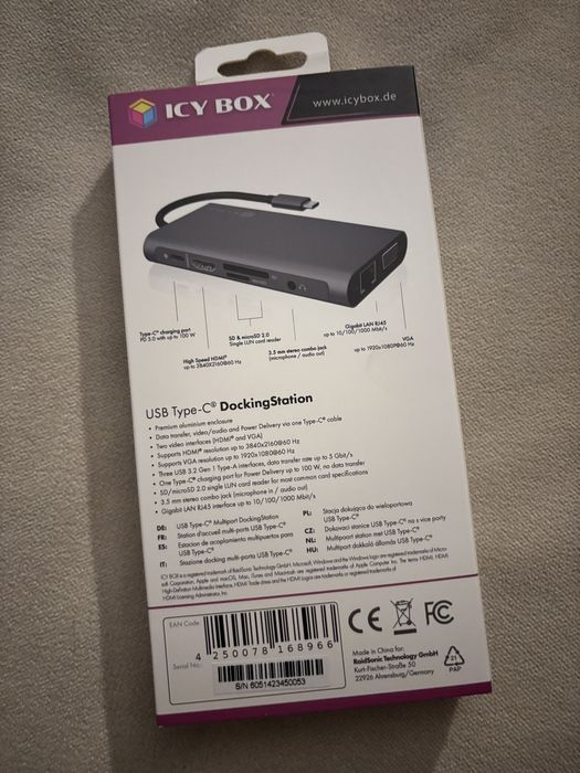 ICY BOX usb-C docking station - nou in cutie sigilata
